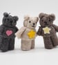Tiny bear, miniature felt teddy  - Image 2