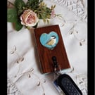 Wooden Keyholder, Jewellery Hanger Blossom & Bird