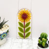 Orange Fused Glass Retro Allium Hanging - Handmade Glass Suncatcher