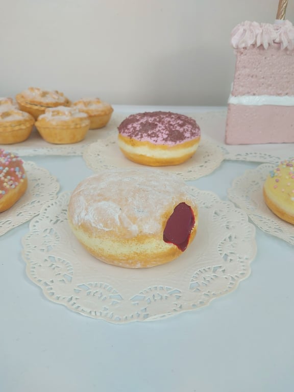 Fake Jam Doughnut Home Decor, Party Prop, Shop Prop, T.V. Film Prop, Theatre Pro