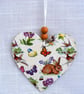 Spring themed decoupaged wooden heart wall decoration. - Image 1