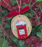 Robin and post box hand-painted Christmas decoration - Image 6