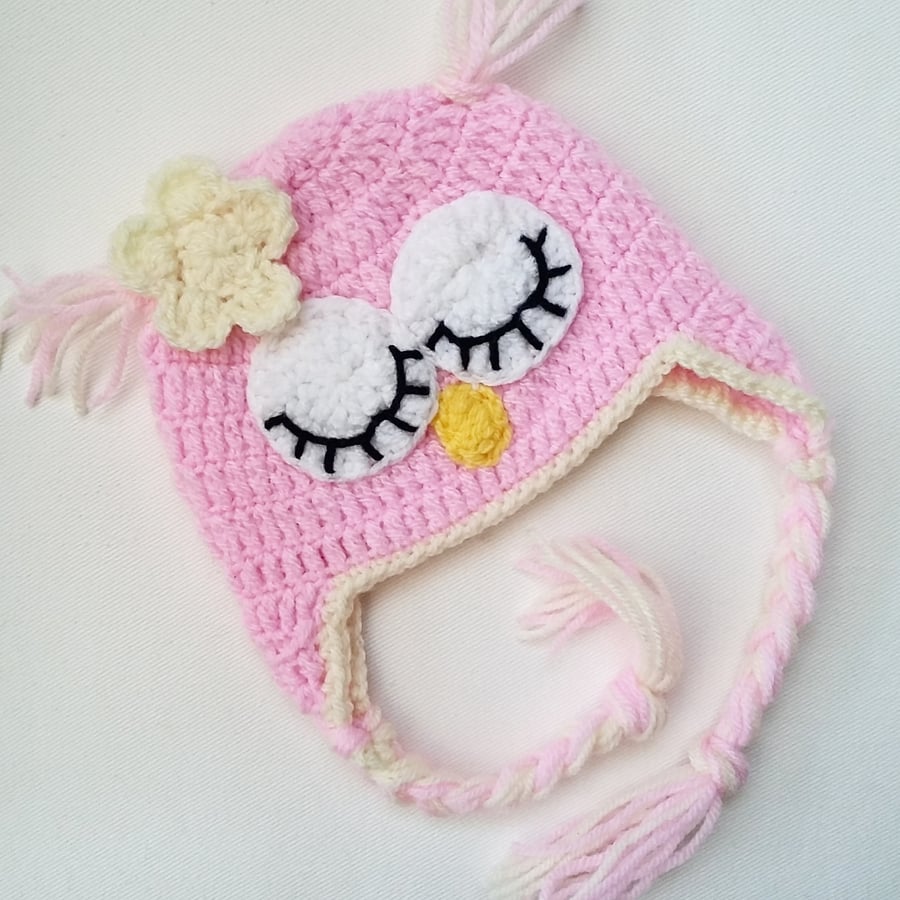 Babyhug Straw Hats With Net Frill & Lacework Applique  Pink - Diameter 37 cm