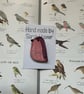 Ceramic  pink and purple Bird Brooch