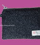 Pouch Black with small Flower Print
