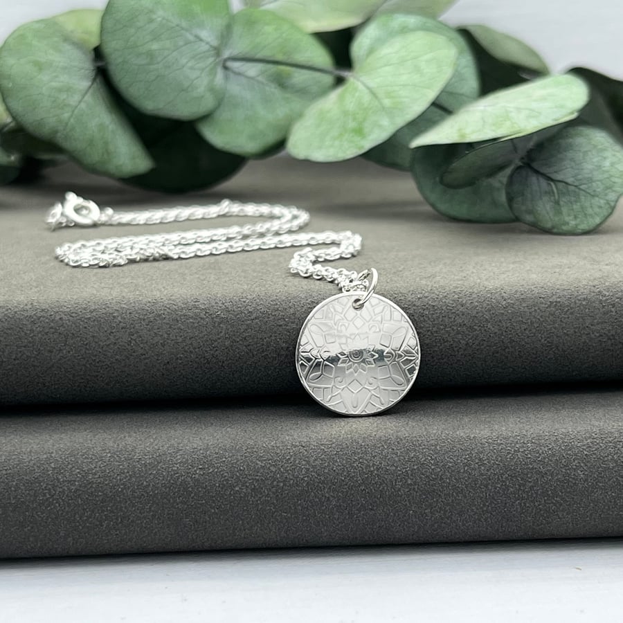 Handmade Sterling Silver Mandala Pendant