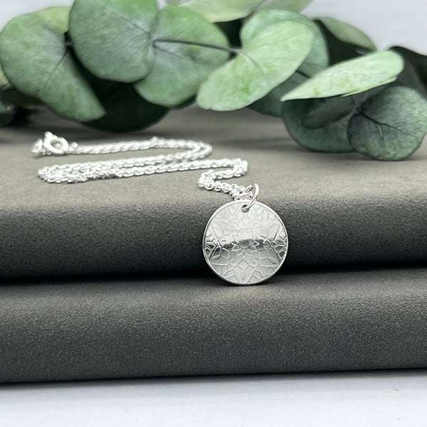 Handmade Sterling Silver Mandala Pendant