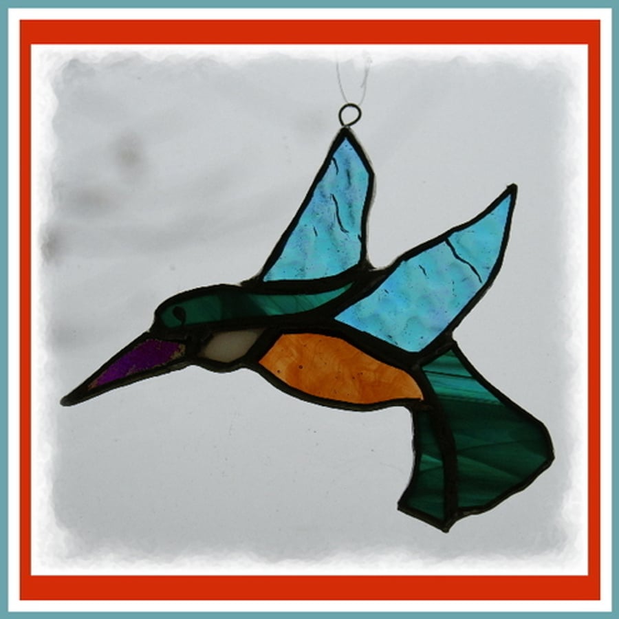 Kingfisher Stained Glass Suncatcher