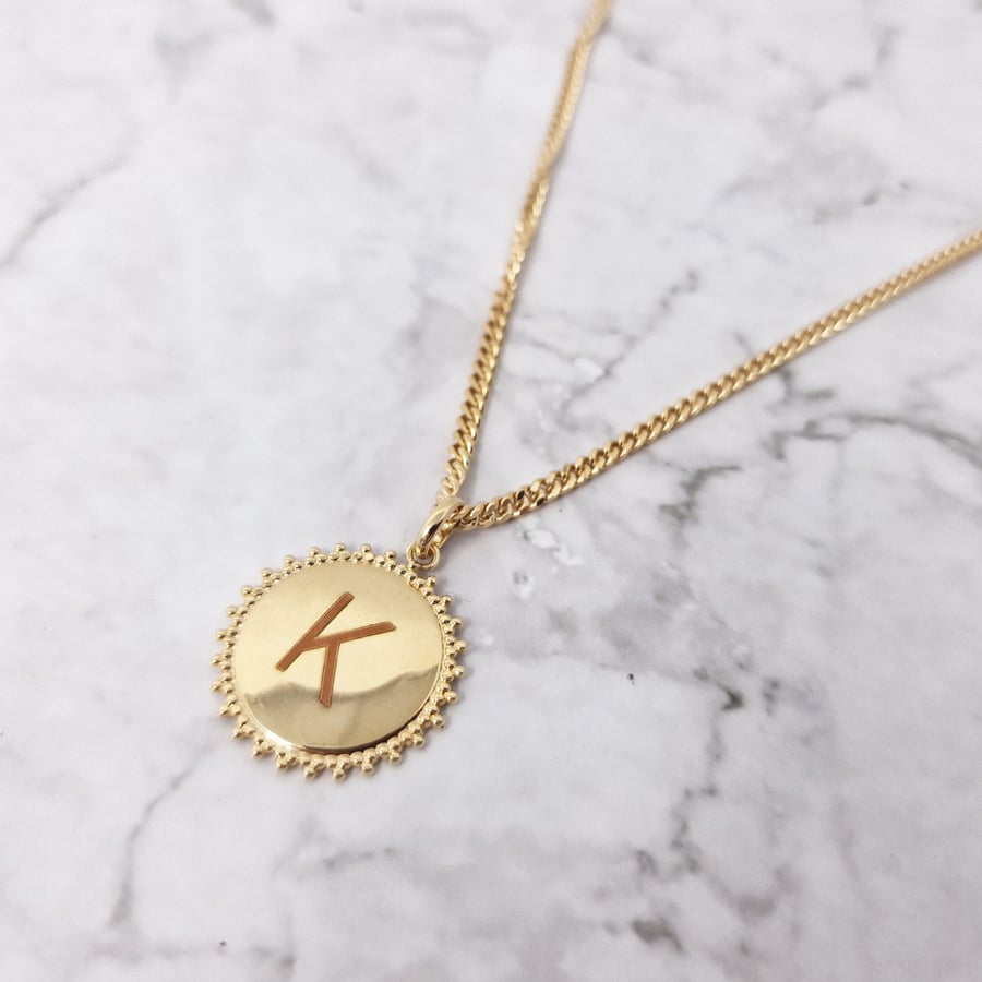 Personalised Initial Necklace Gold Letter Necklace Birthday Gift New Mom Gift Bi