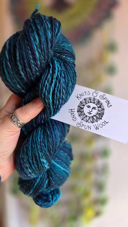 Blue Merino 2 ply Hand Spun Wool