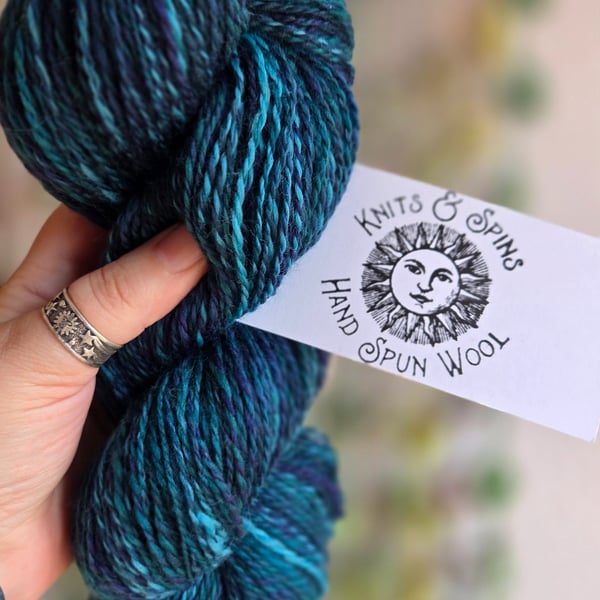 Blue Merino 2 ply Hand Spun Wool