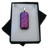 HANDMADE FUSED DICHROIC GLASS 'TWIRL' PENDANT.
