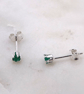 Green Onyx Facet 3mm Gemstone 6 Prong Sterling Silver Stud Earrings. - Image 7