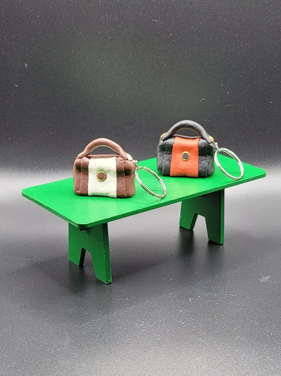 Polymer clay handbag keyring 112 scale miniature novelty gift
