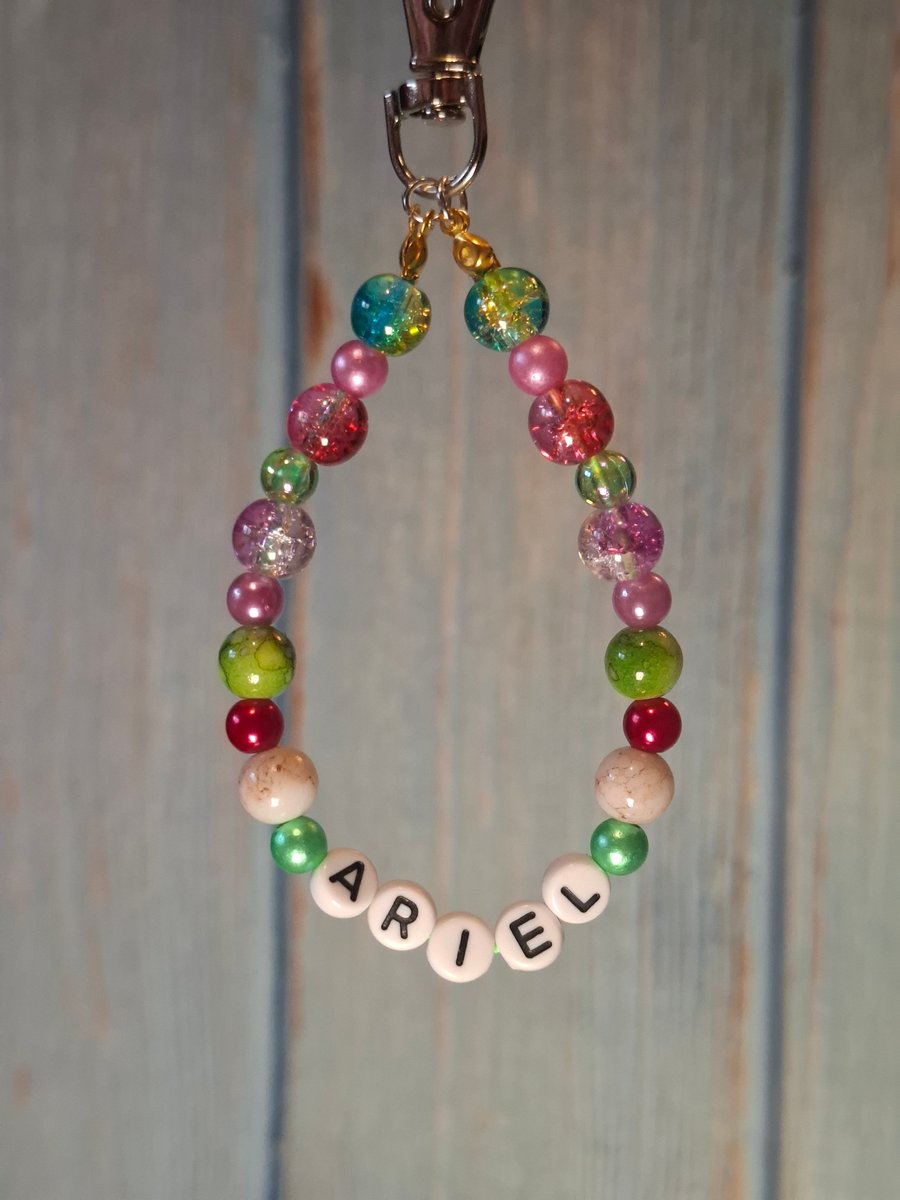 Ariel beaded keyring charm