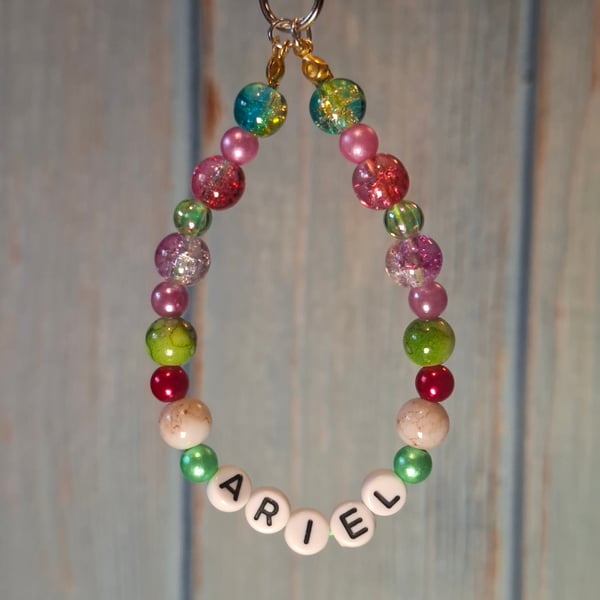 Ariel beaded keyring charm
