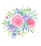 Loose Watercolour Flower Art Print, available in A4 and A5