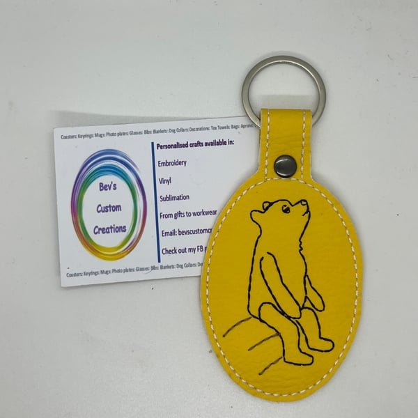 Embroidered Pooh Keyring 