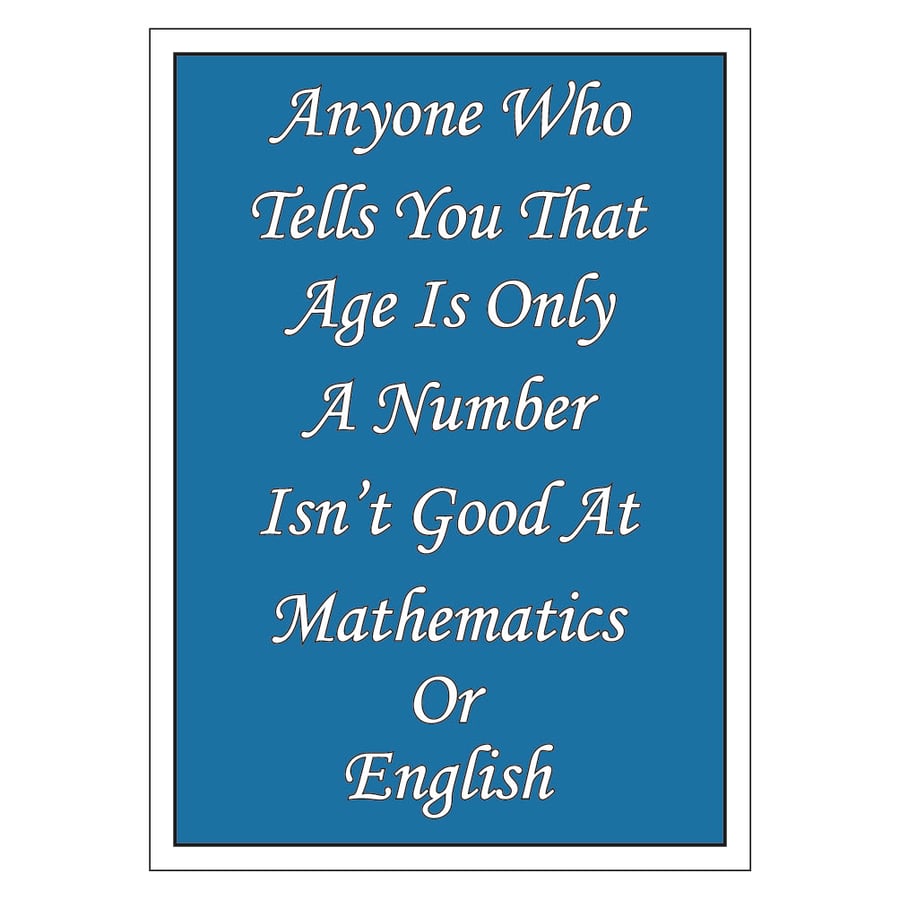 Age Is Only A Number Postcard