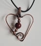 Handmade Copper Natural Red Jasper Heart Pendant Necklace Gift Crystal Jewellery - Image 5