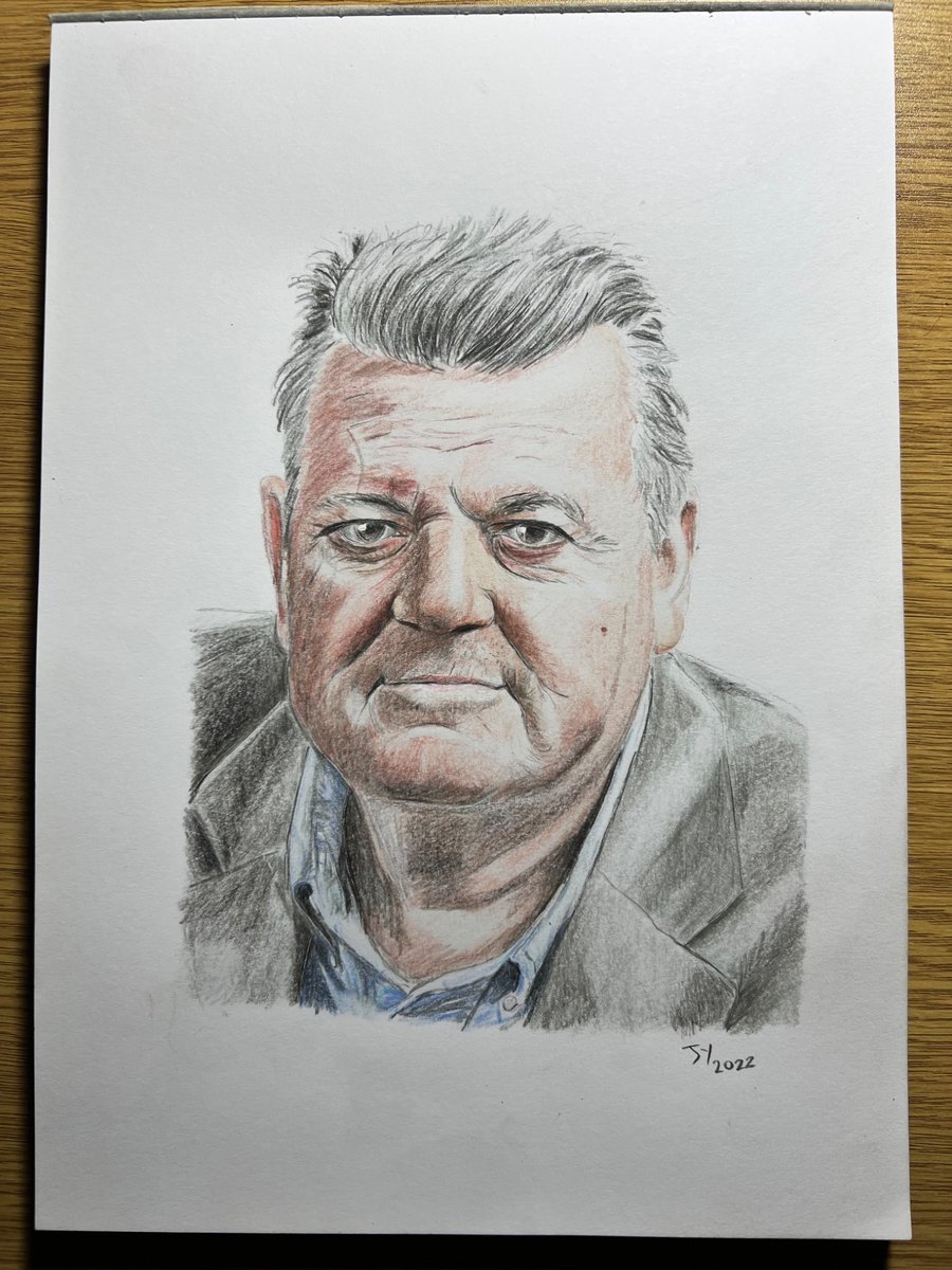 Original artwork portrait of Robbie Coltrane 