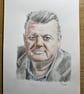 Original artwork portrait of Robbie Coltrane 