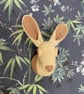 Faux Taxidermy Hare Trophy Head, Handcrafted Crocheted Wall Hanging Decor - Image 2