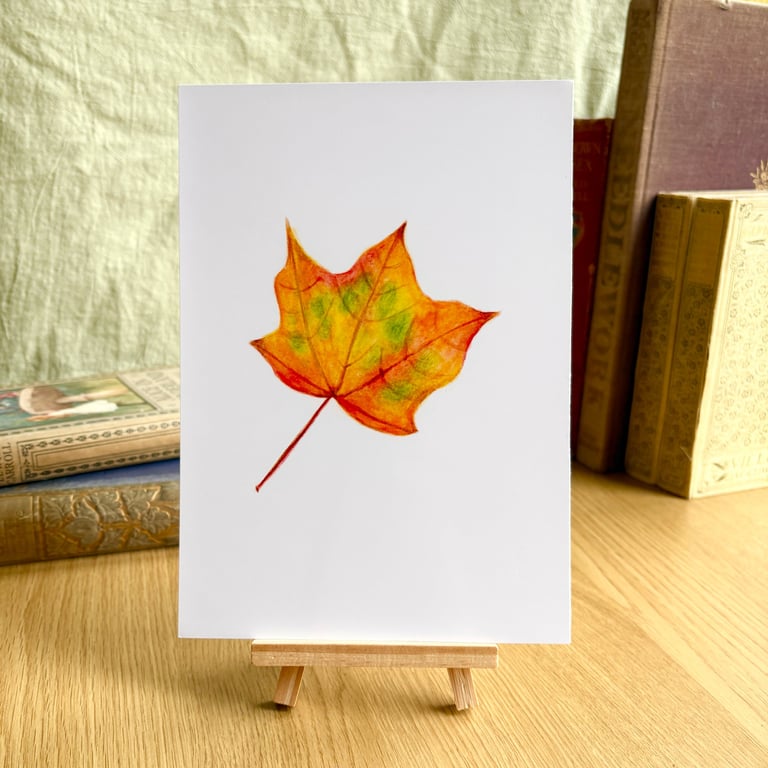 Autumn Maple Leaf - Art Print A5 or A4