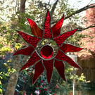 Sunburst stained glass suncatcher