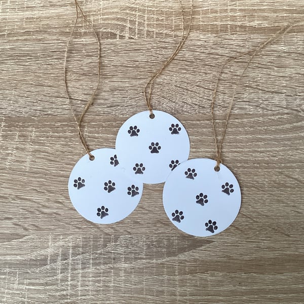 Dog Cat Paw Print Gift Tags x 20