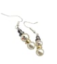 Beaded Snowman Dangle Earrings Glass Pearl Christmas Jewellery