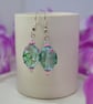 Murano Style Pink and Blue Floral Earrings - Image 2
