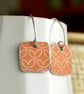 Light orange square drop earrings