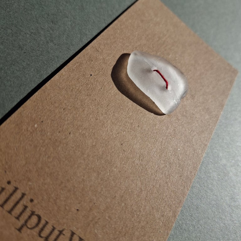 Large white sea glass button