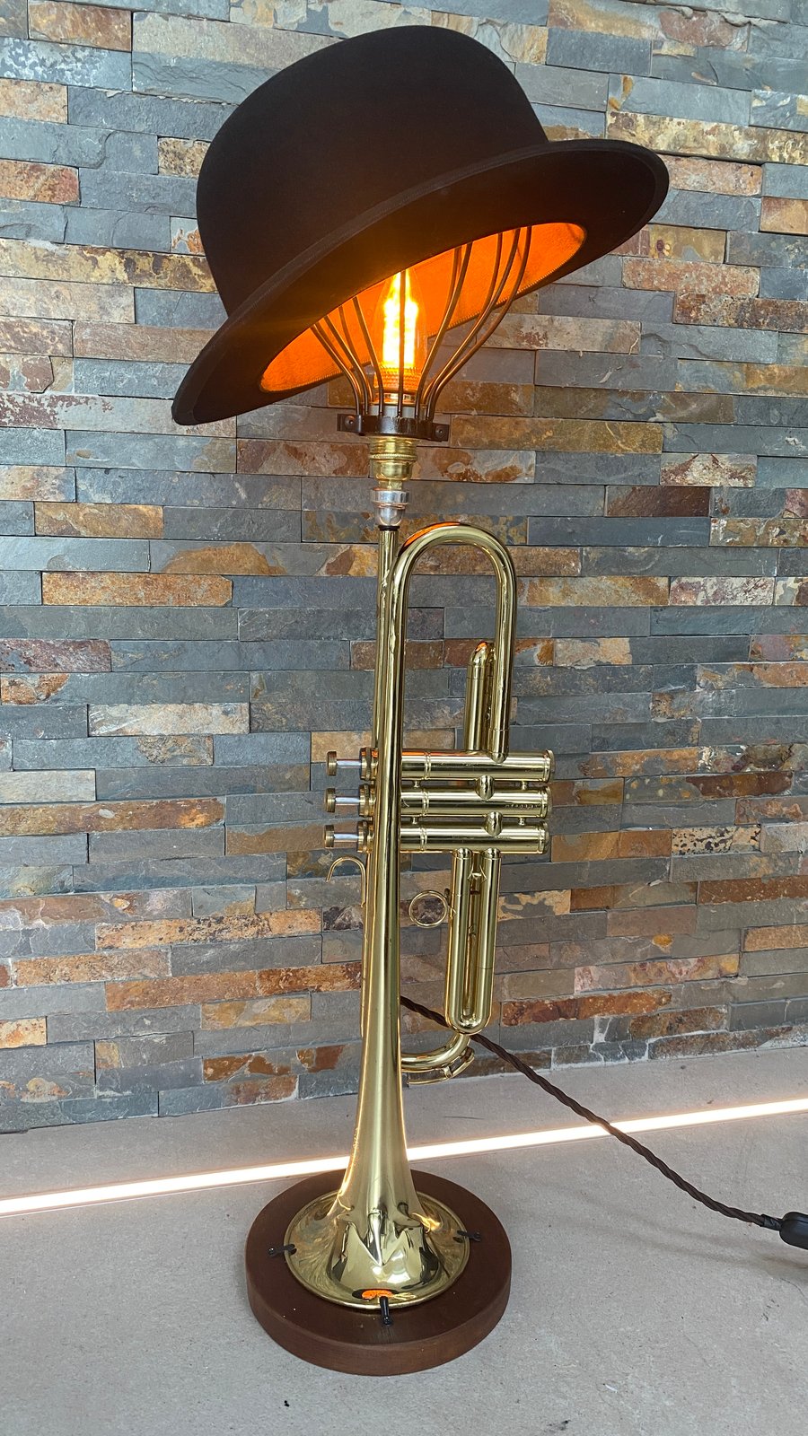 Unique up-cycled Trumpet table lamp