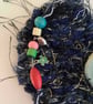Blue and gold woolly hanging decorated heart - Image 4