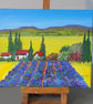 Lavender Field Provence, Acrylic Painting, On 30 x 24 cm Stretched Canvas,  - Image 1