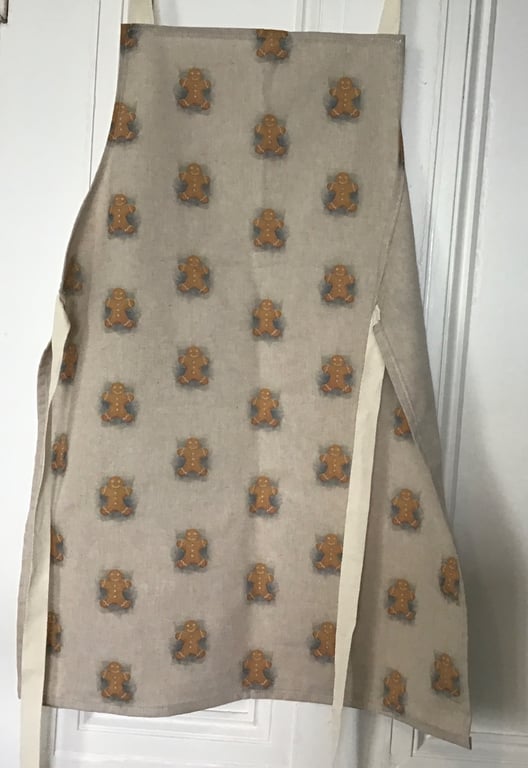 Christmas Apron, Cotton, linen look with Various Seasonal Prints. Fabulous Gift.