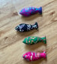 Small catnip fish……colourful batik cotton cat toy - Image 2