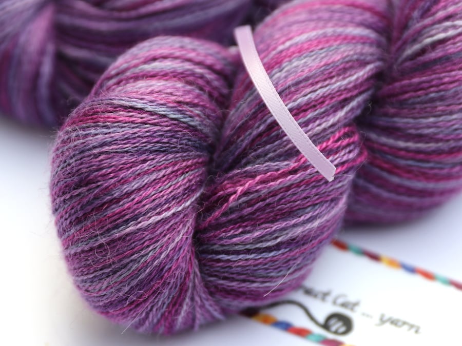 SALE: Bubble bath after a long day - Silky baby alpaca laceweight yarn