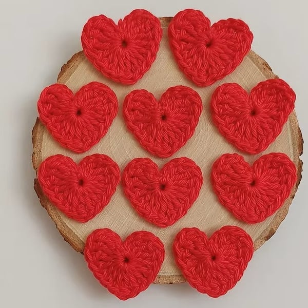 Handmade Crochet Red Hearts – Perfect for Valentine’s, Anniversaries