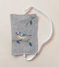 Elastic Bookmark with Embroidered Blue Tit - Image 3