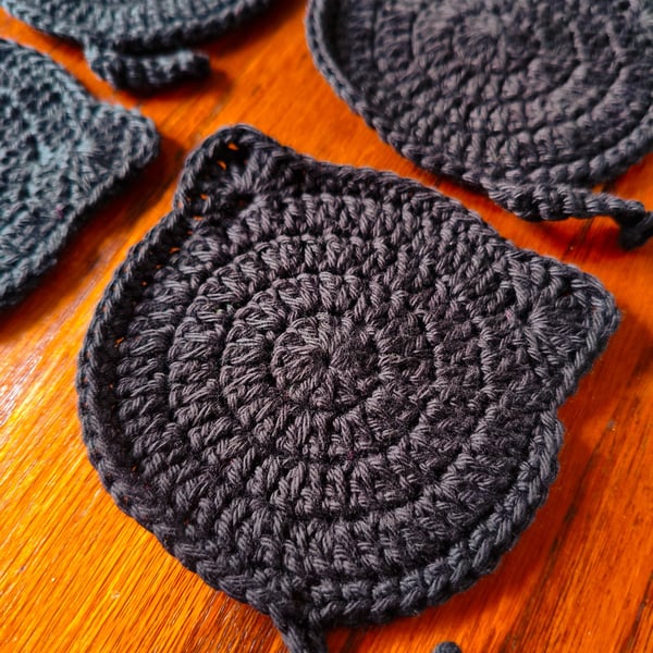 Crocheted Kitten Coaster