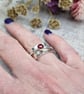 Sterling Silver Hammered Spinner Ring with Garnet. - Size UK N - JBJ9023 - Image 3