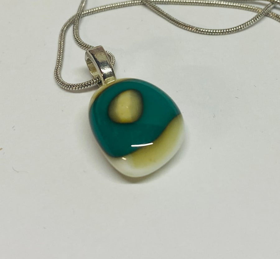 Beautiful Handmade Fused Glass Pendant 