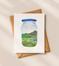 Glen Affric in a jar, A6 giclée greetings card with recycled brown envelope