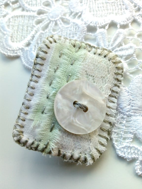 Embroidered Textile Brooch