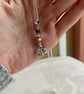 Elephant Charm Necklace, Wooden Beads & Silver Star - Silver Metal Chain & Clasp - Image 4