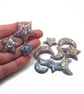 12 Handmade Celestial Charms in Orange, Yellow & Green - Image 6