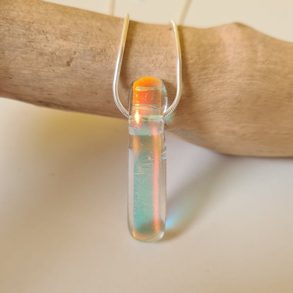 Fused glass 'pillow' pendant